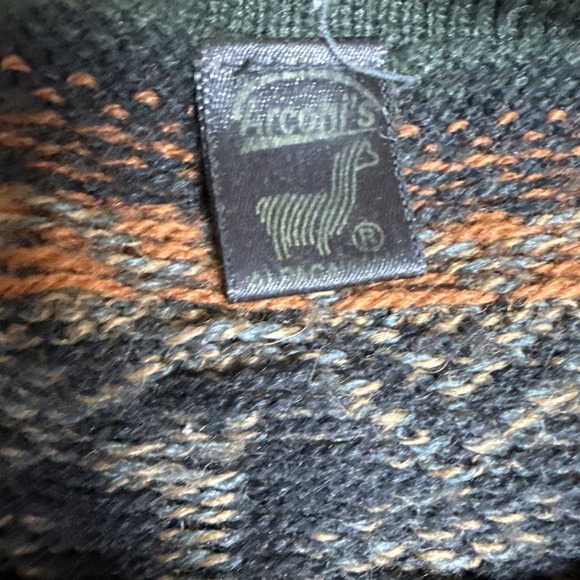 Arcohi's Womens Alpaca Wool Striped Knit Cardigan Sweater Medium  Full Zip Soft - Picture 2 of 5